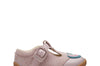 Clarks Roamer Mist T Girls Dusty Pink T-Bar Shoe