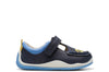 Clarks Noodle Shine T Girls Navy T-Bar Shoe