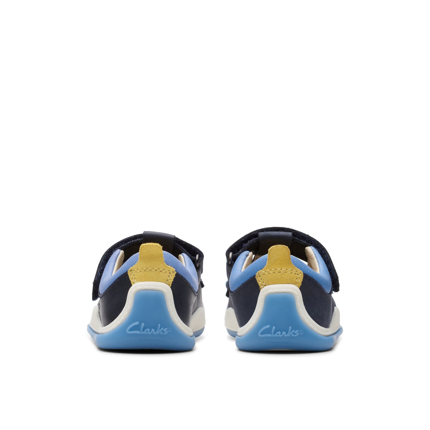 Clarks Noodle Shine T Girls Navy T-Bar Shoe