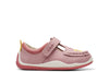 Clarks Noodle Shine T Girls Dusty Pink T-Bar Shoe