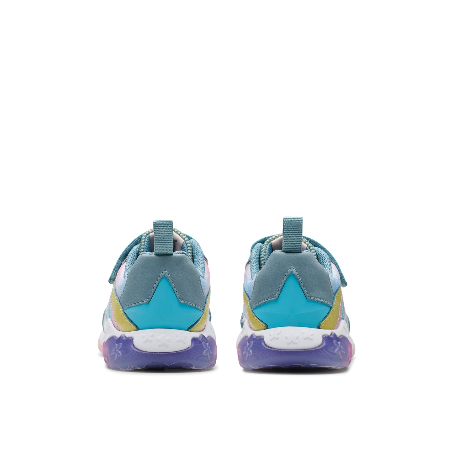 Clarks Tidal Star K Girls Aqua Rainbow Trainer