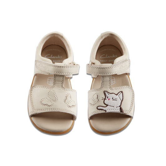 Clarks Zora Ears Kitten T Girls Off White Sandal