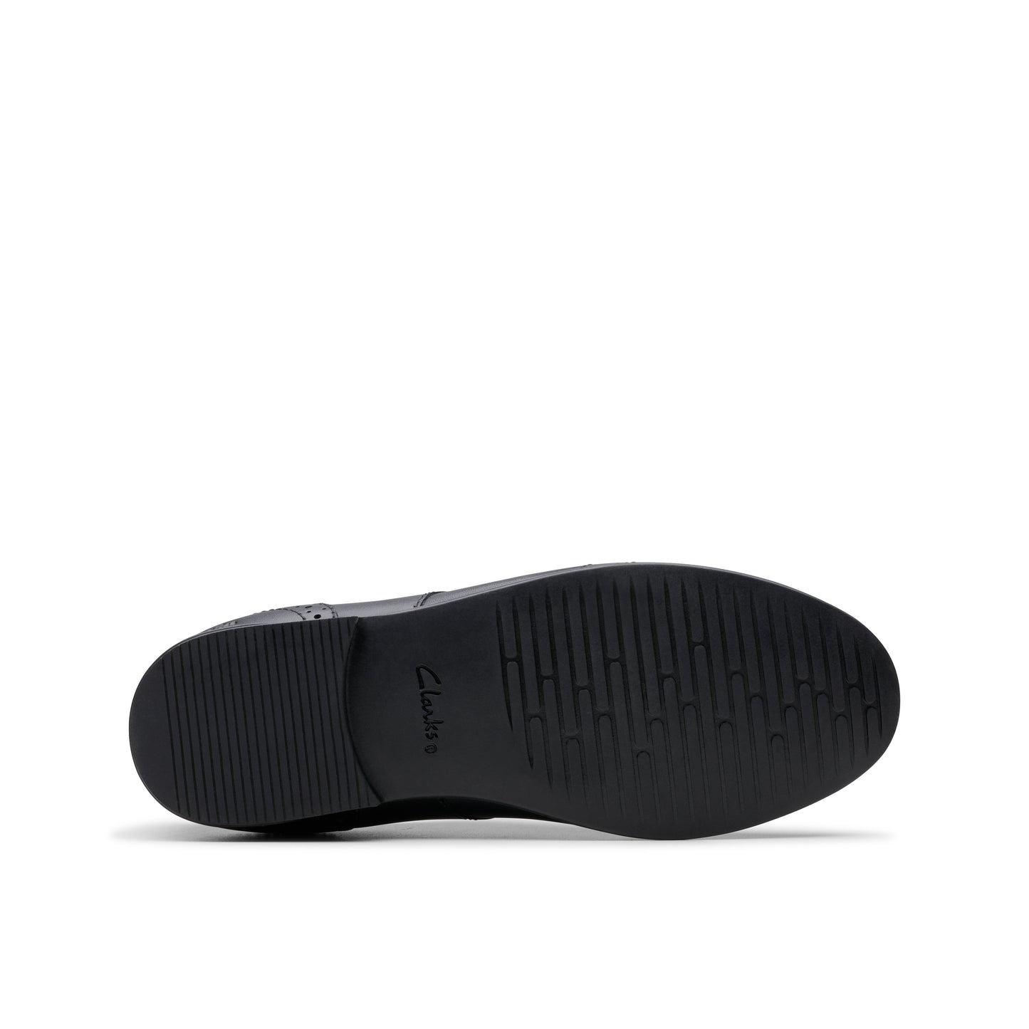 Clarks Finja Brogue O Girls Black School Shoe