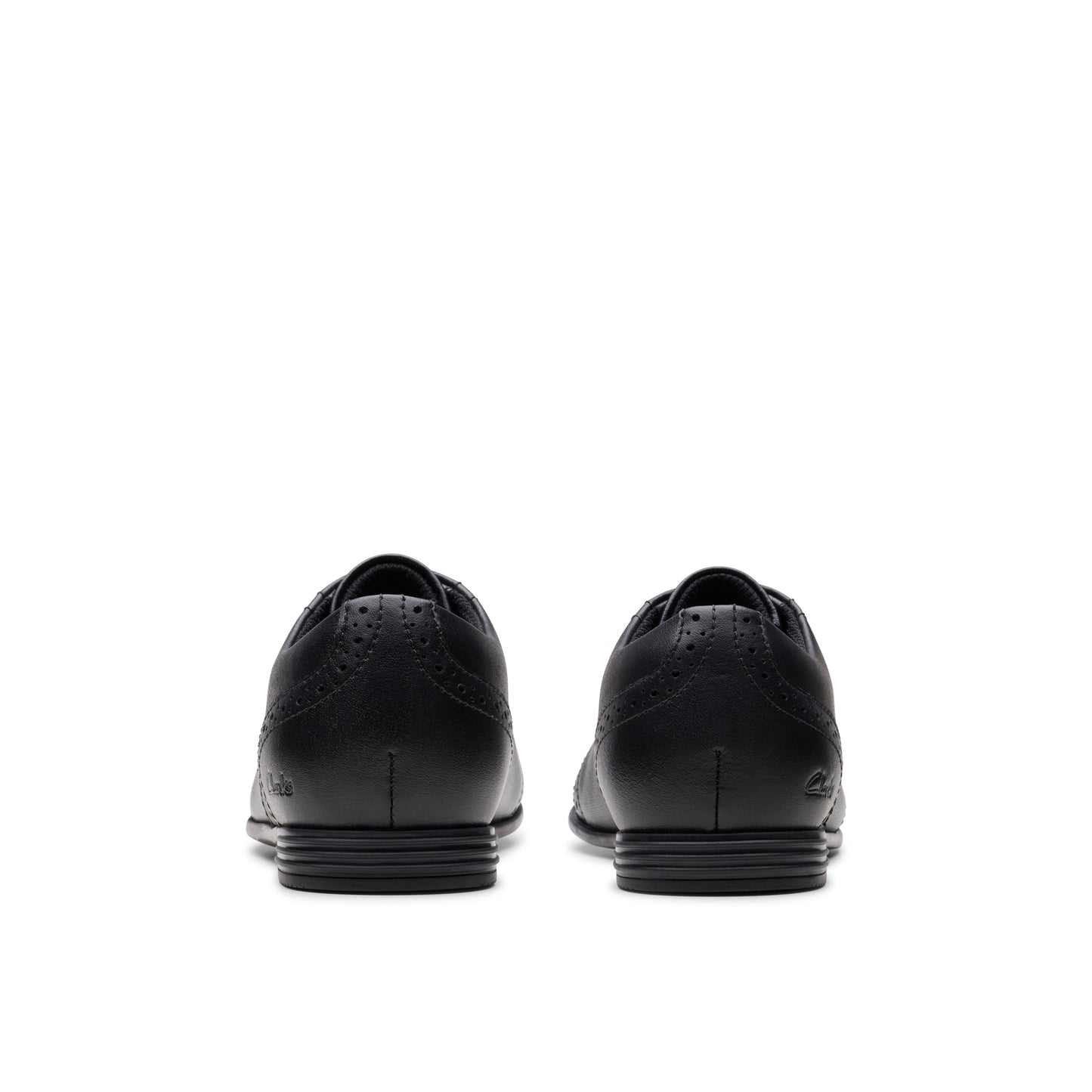 Clarks Finja Brogue O Girls Black School Shoe
