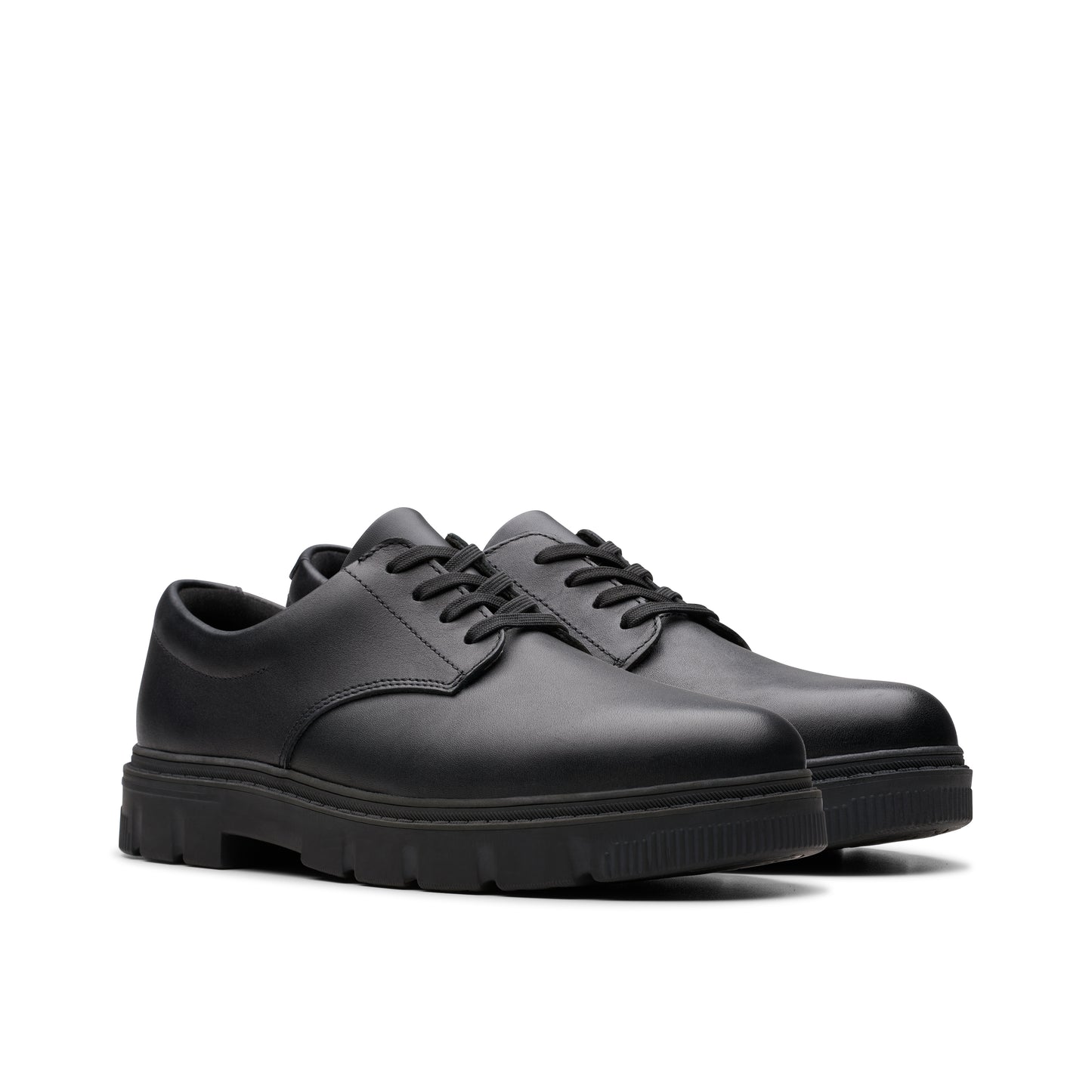 Clarks Lorcam Loop Y Boys Black School Shoes