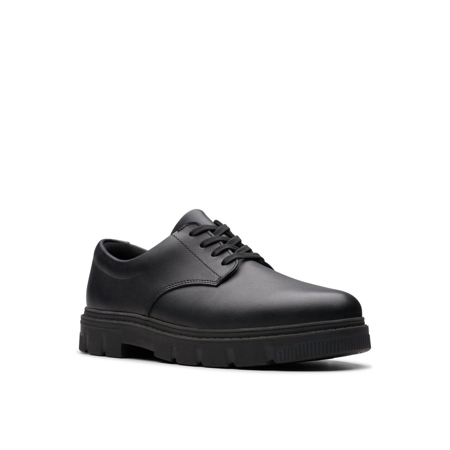 Clarks Lorcam Loop Y Boys Black School Shoes