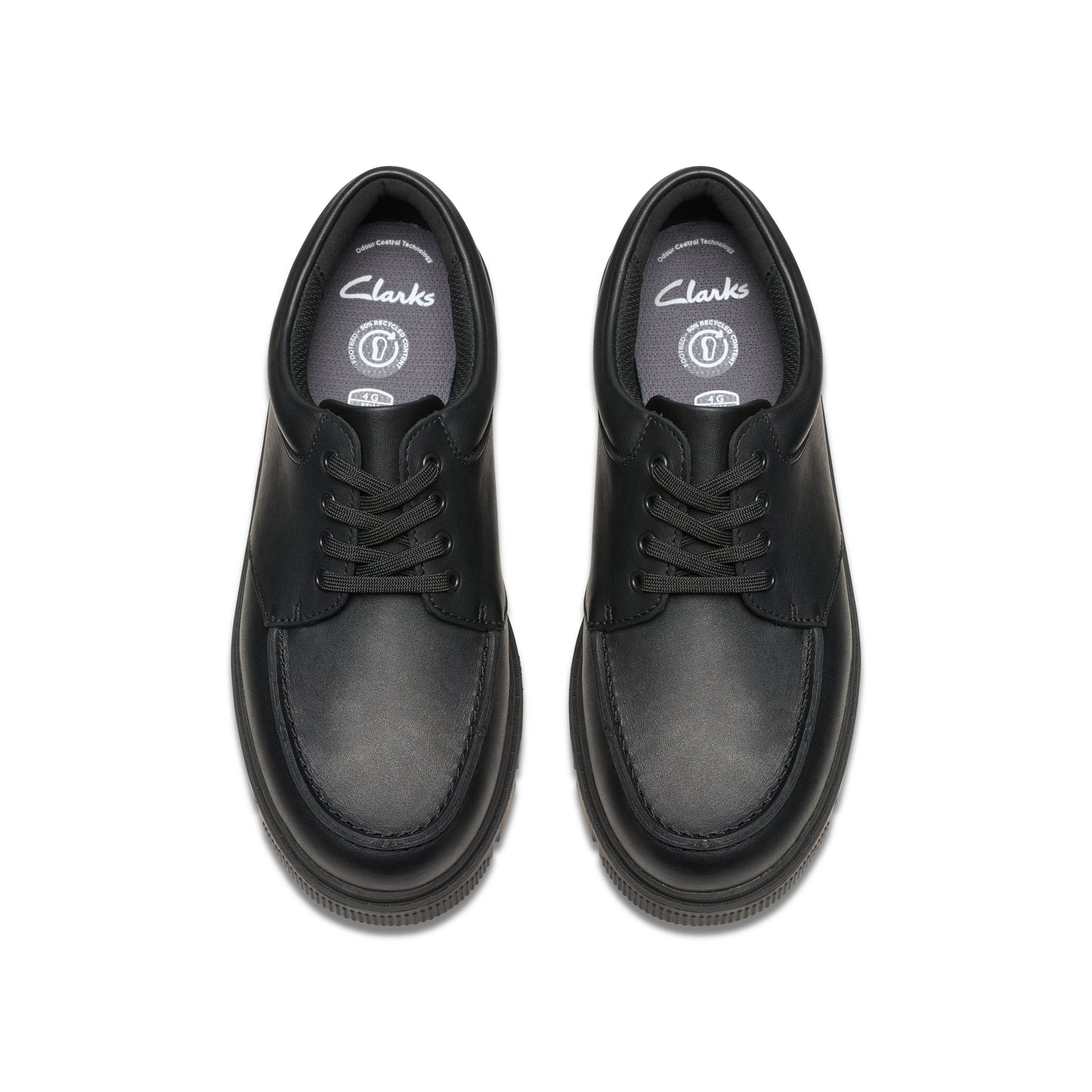 Clarks Lorcam Edge Y Boys Black School Shoes