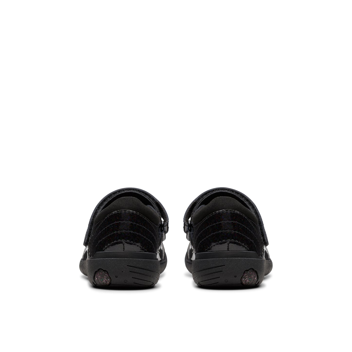Clarks Relda Spark K Girls Black Patent School Shoe