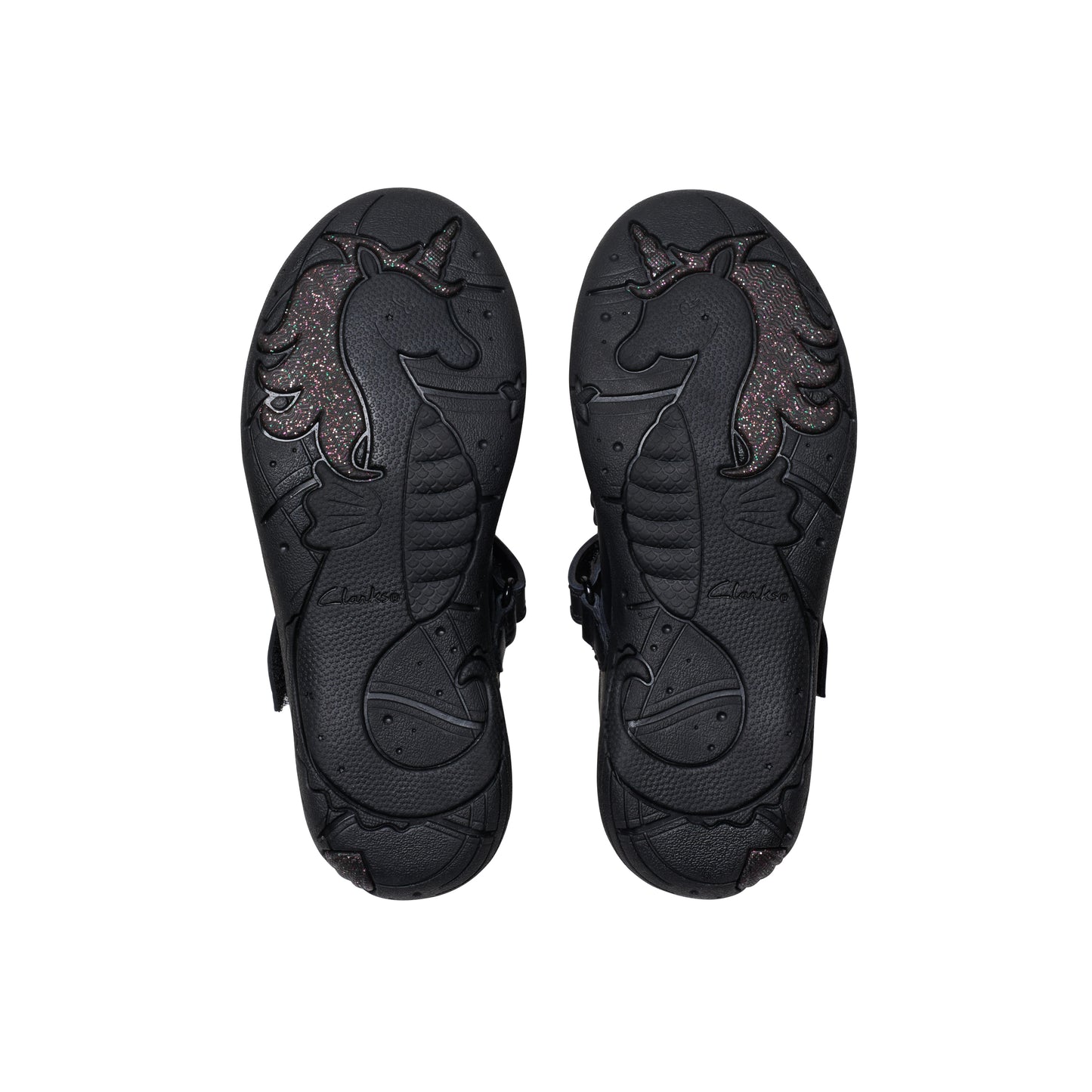 Clarks Relda Gem K Girls Black T-Bar School Shoes