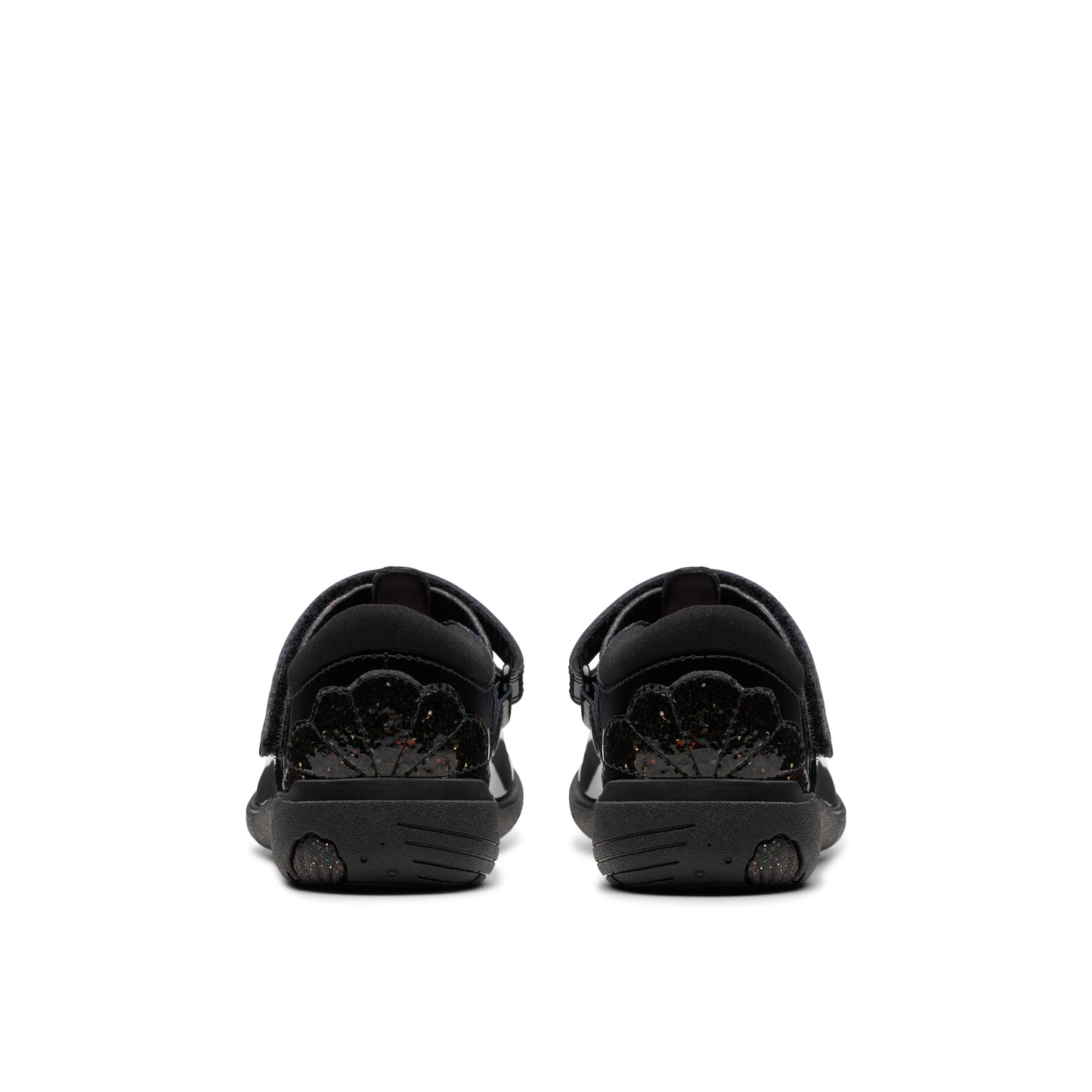 Clarks Relda Gem K Girls Black Patent T-Bar School Shoes