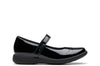 Clarks Etch Gem K Girls Black Patent School Shoe