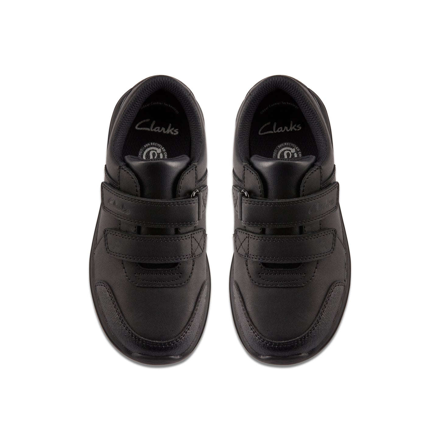 Clarks Daze Step 2 K Boys Black School Shoes