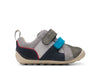 Clarks Tiny Oslo T Boys Grey Combi Pre Walker Shoe