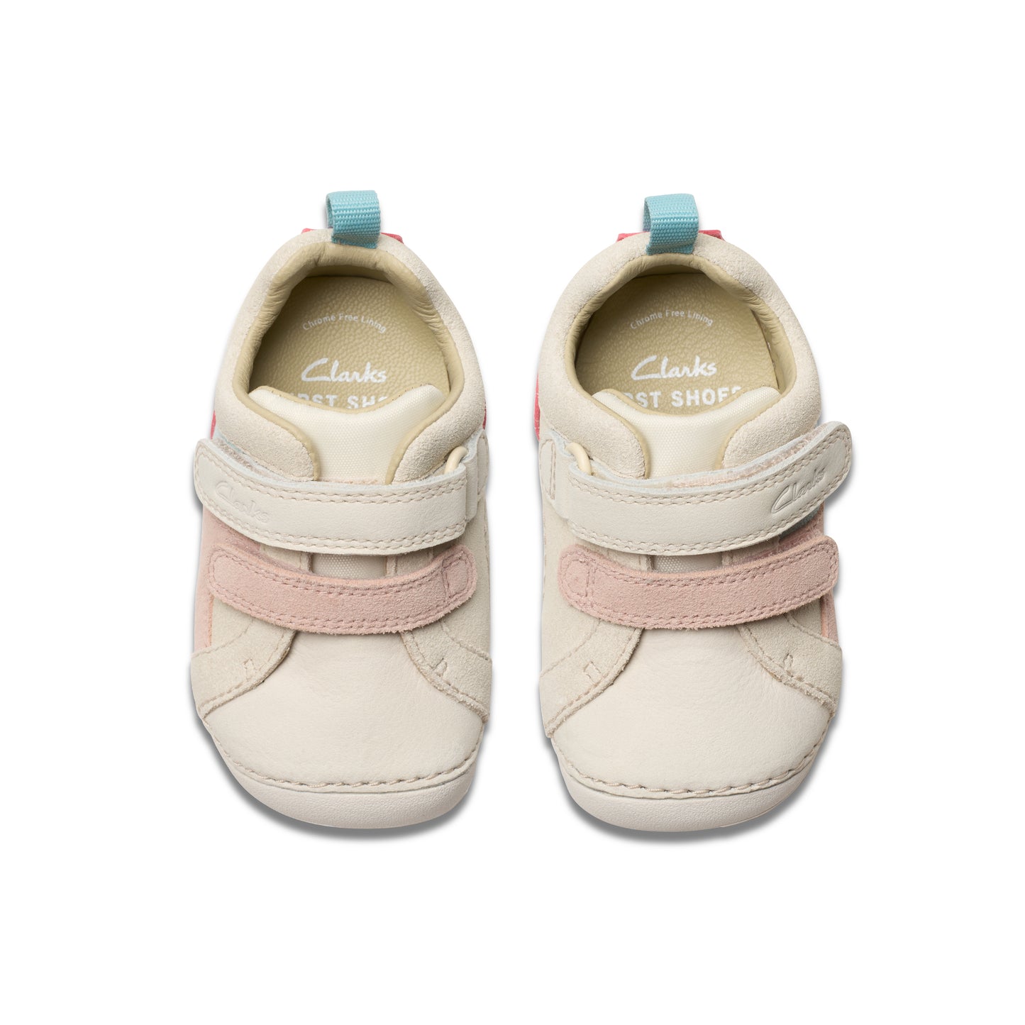 Clarks Tiny Oslo T Girls White Combi Pre Walker Shoe