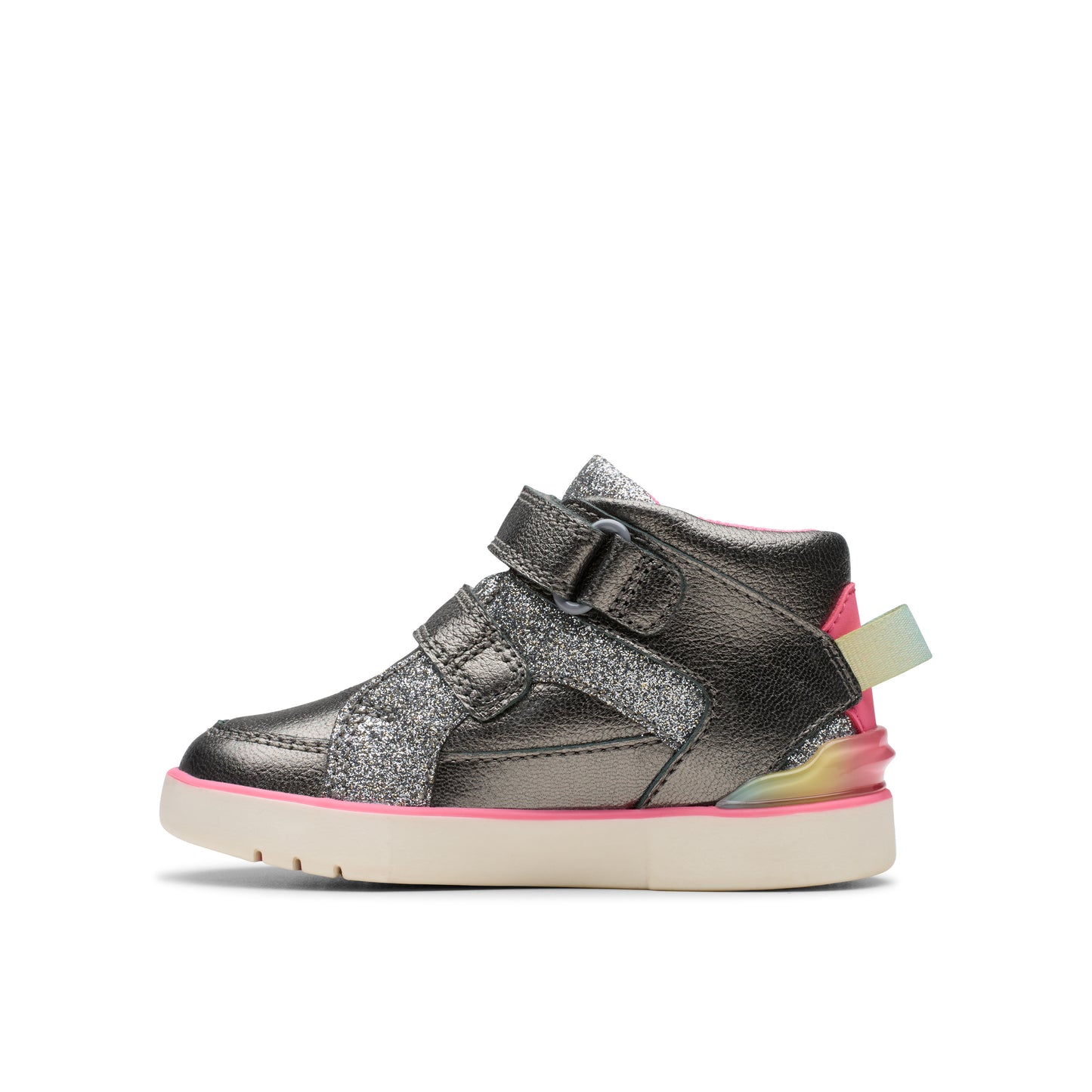Clarks Oslo Play T Girls Gun Metal Ankle Boot