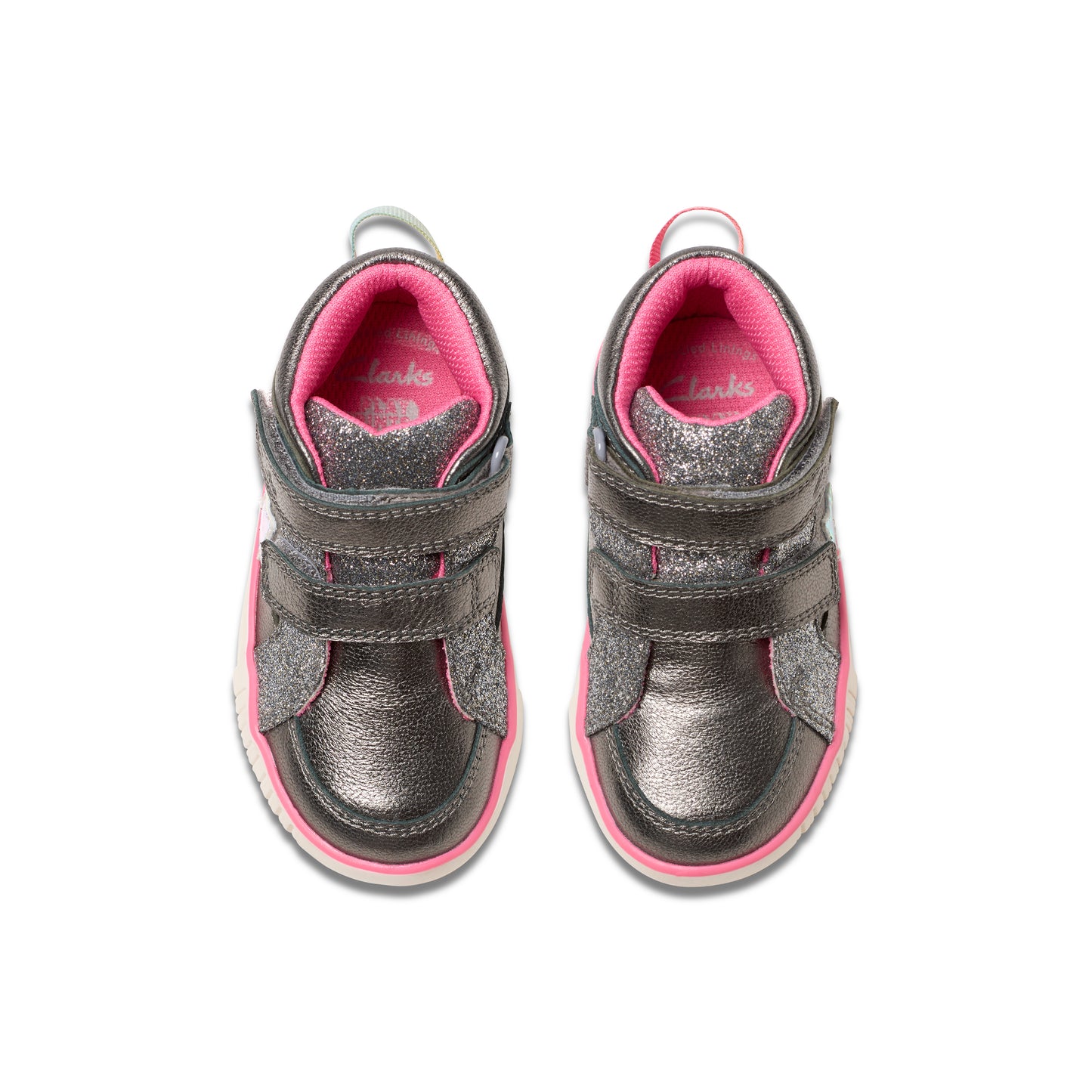 Clarks Oslo Play T Girls Gun Metal Ankle Boot
