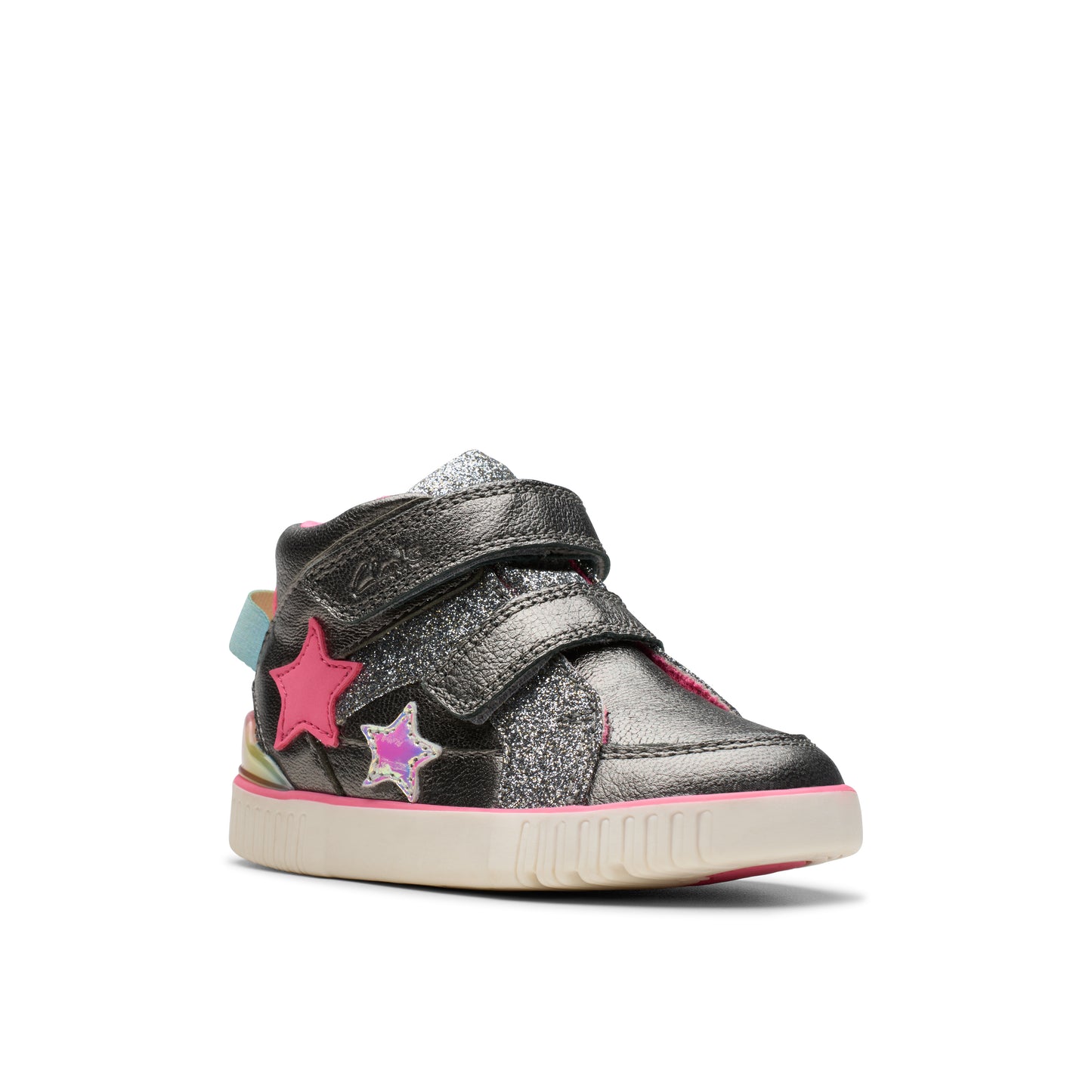 Clarks Oslo Play T Girls Gun Metal Ankle Boot