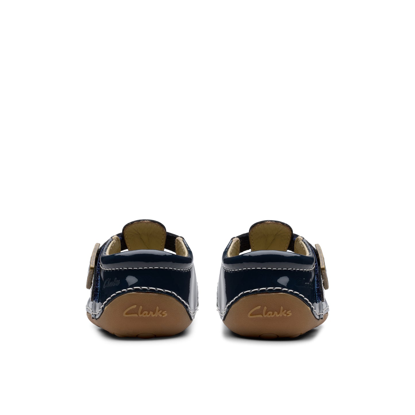 Clarks Tiny Skip T Girls Navy Patent Pre-Walker Shoe