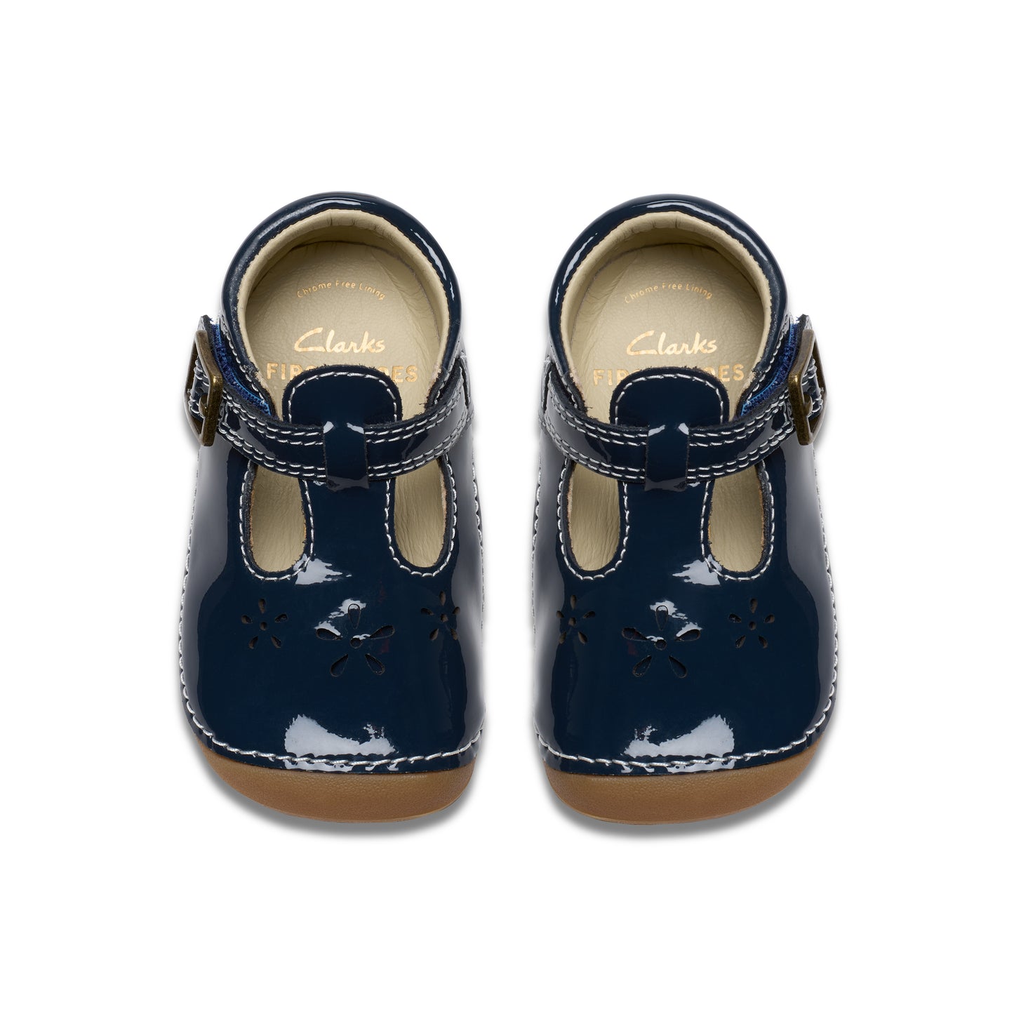 Clarks Tiny Skip T Girls Navy Patent Pre-Walker Shoe
