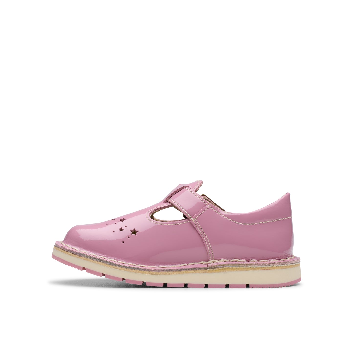 Clarks Joyful Skip T Girls Pink Patent Toddlers T-Bar Shoe