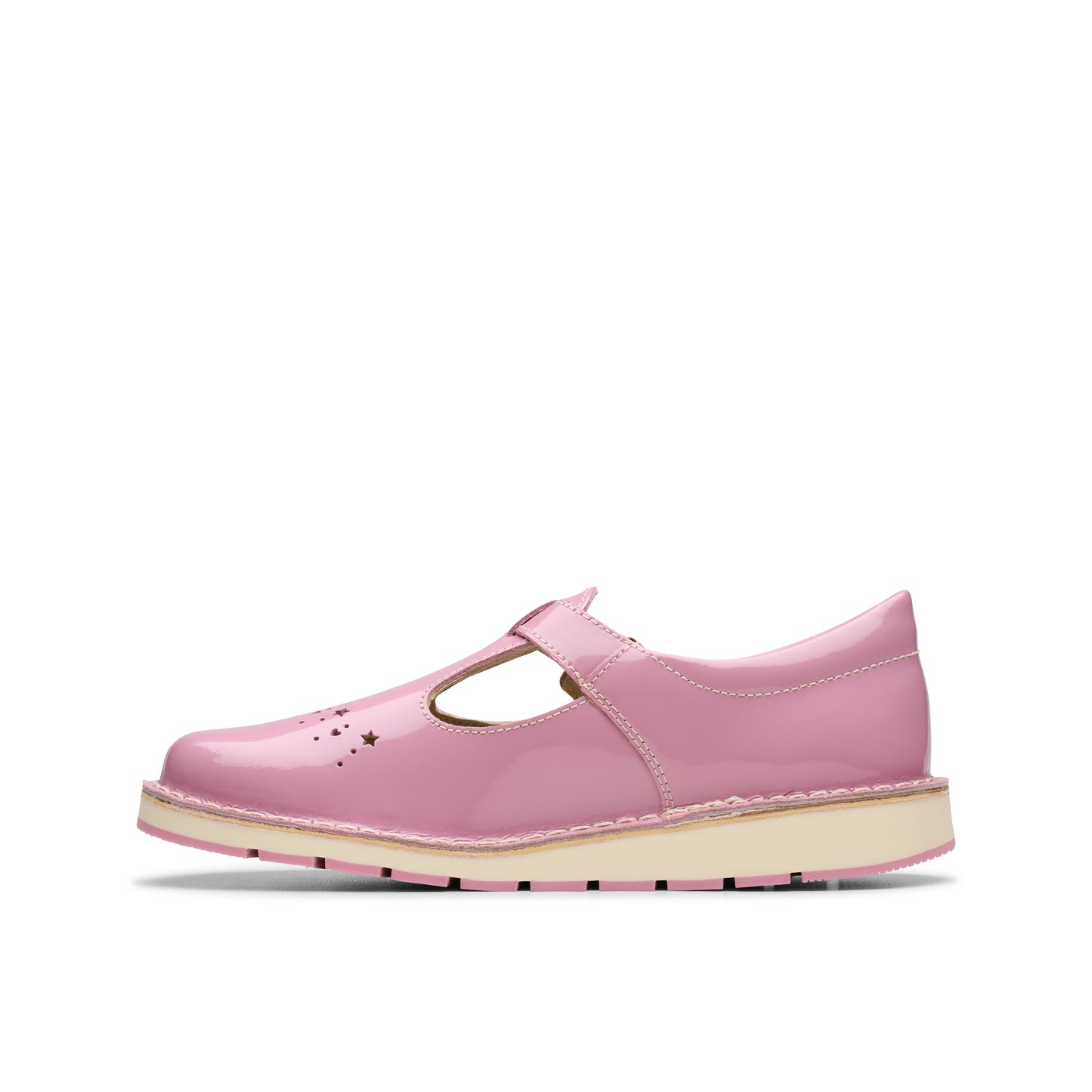 Clarks Joyful Skip K Girls Pink Patent T-Bar Shoe
