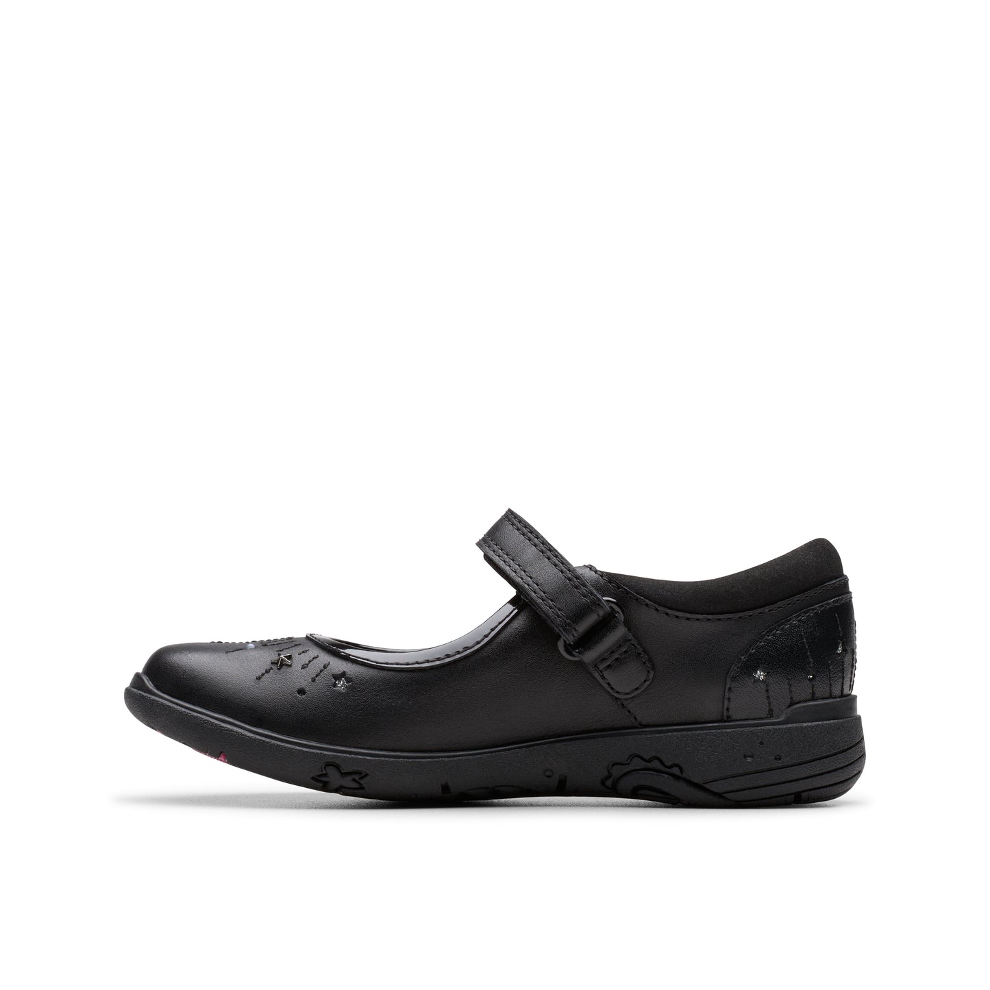 Clarks Relda Wish Girls Black School Shoe