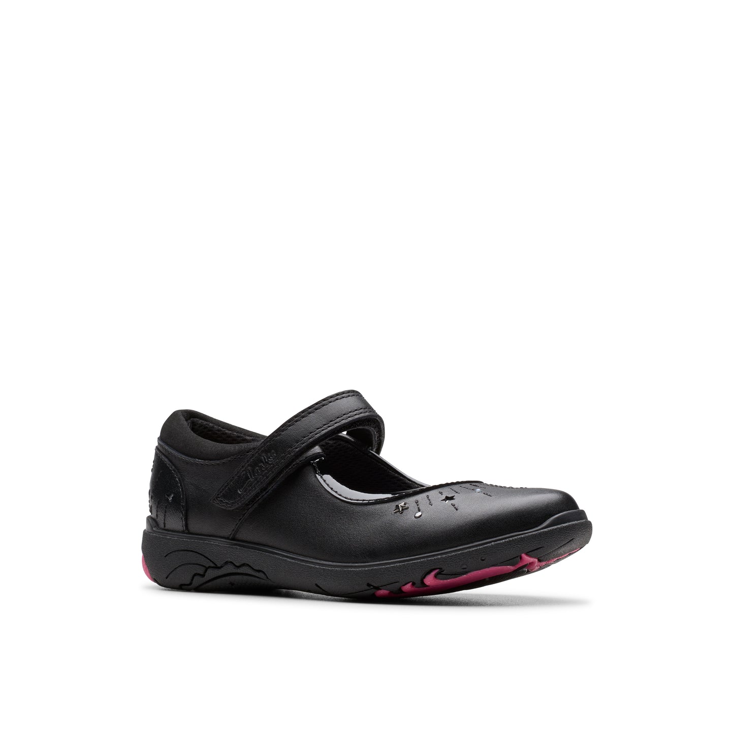 Clarks Relda Wish Girls Black School Shoe