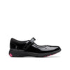 Clarks Relda Wish Girls Black Patent School Shoe