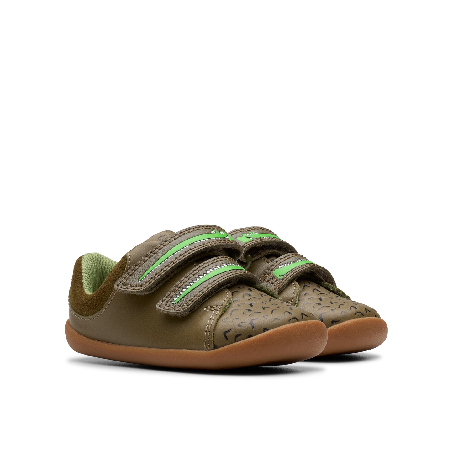Clarks Roamer Snap T Boys Khaki Baby Shoes