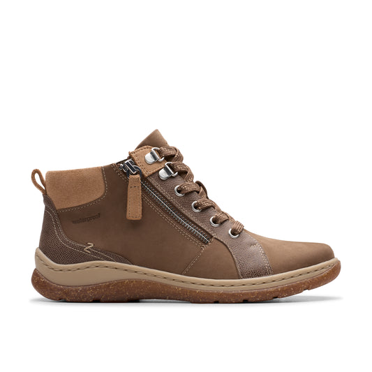 Clarks Orlene Top Womens Dark Sand Waterproof Lace Boot
