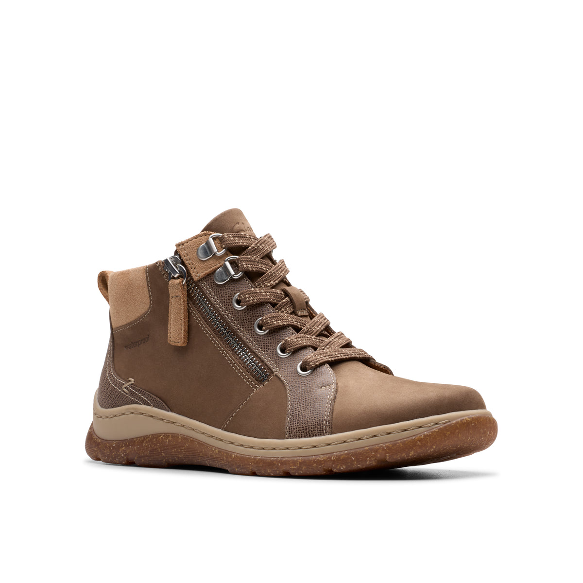 Clarks Orlene Top Womens Dark Sand Waterproof Lace Boot