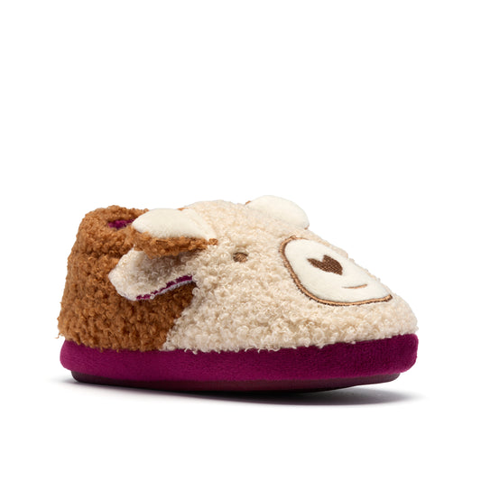 Clarks Fluffy Snug Cream Teddy Slipper