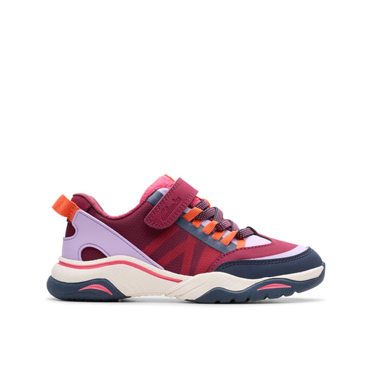 Clarks Feather Track K Girls Berry Trainer