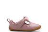 Clarks Roamer Trim T Girls Dusty Pink Bow Shoe