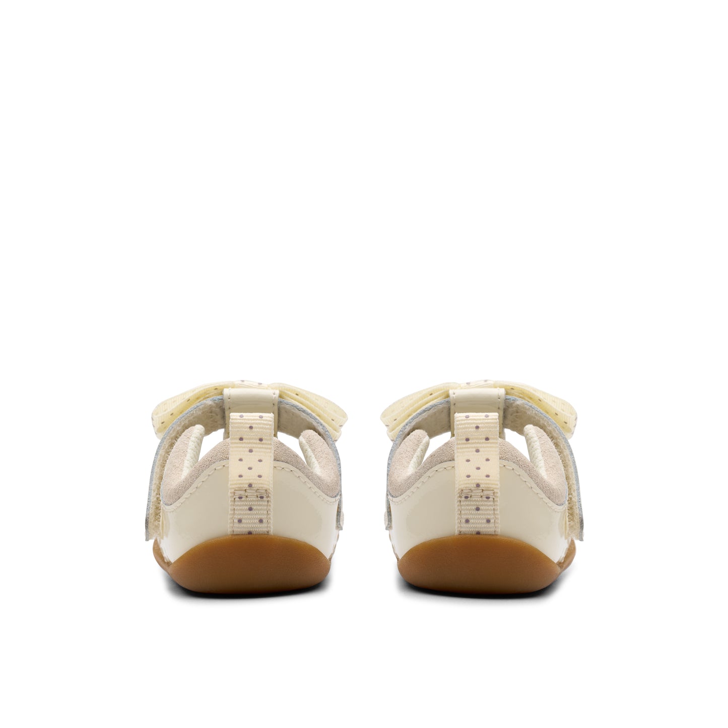 Clarks Roamer Trim T Girls Off White Bow Shoe