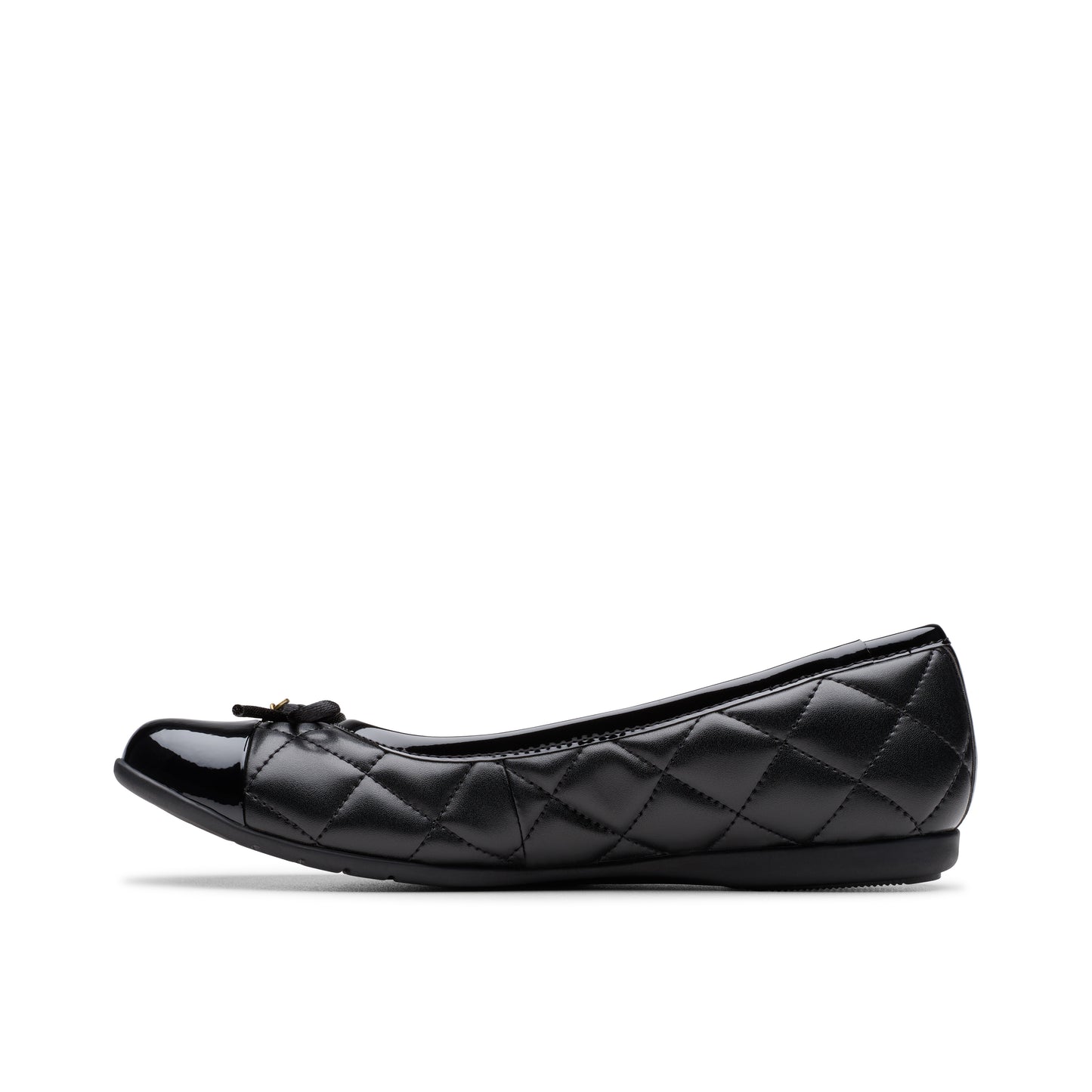 Clarks Dance Cap Girls Black Slip On School Shoe