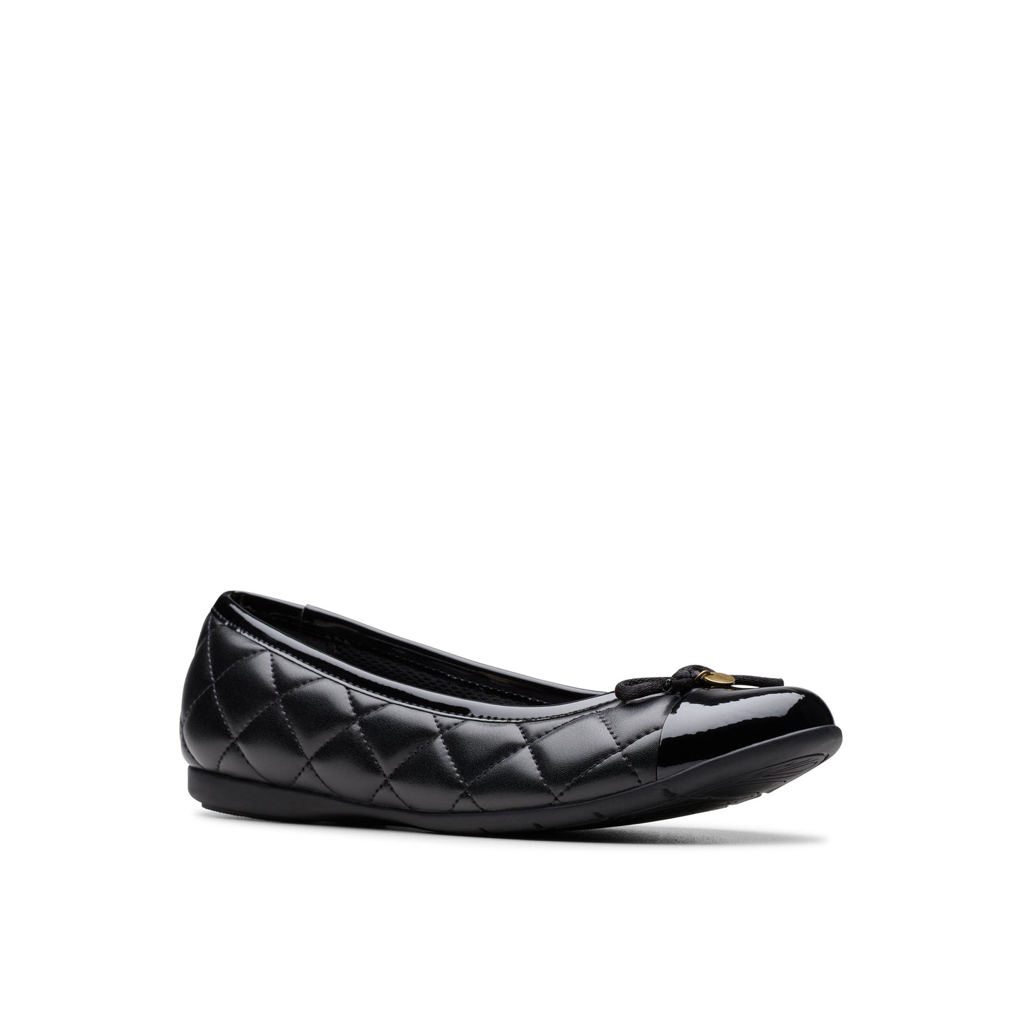 Clarks Dance Cap Girls Black Slip On School Shoe