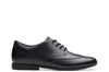 Clarks Finja Wing Y Girls Black Lace School Shoe