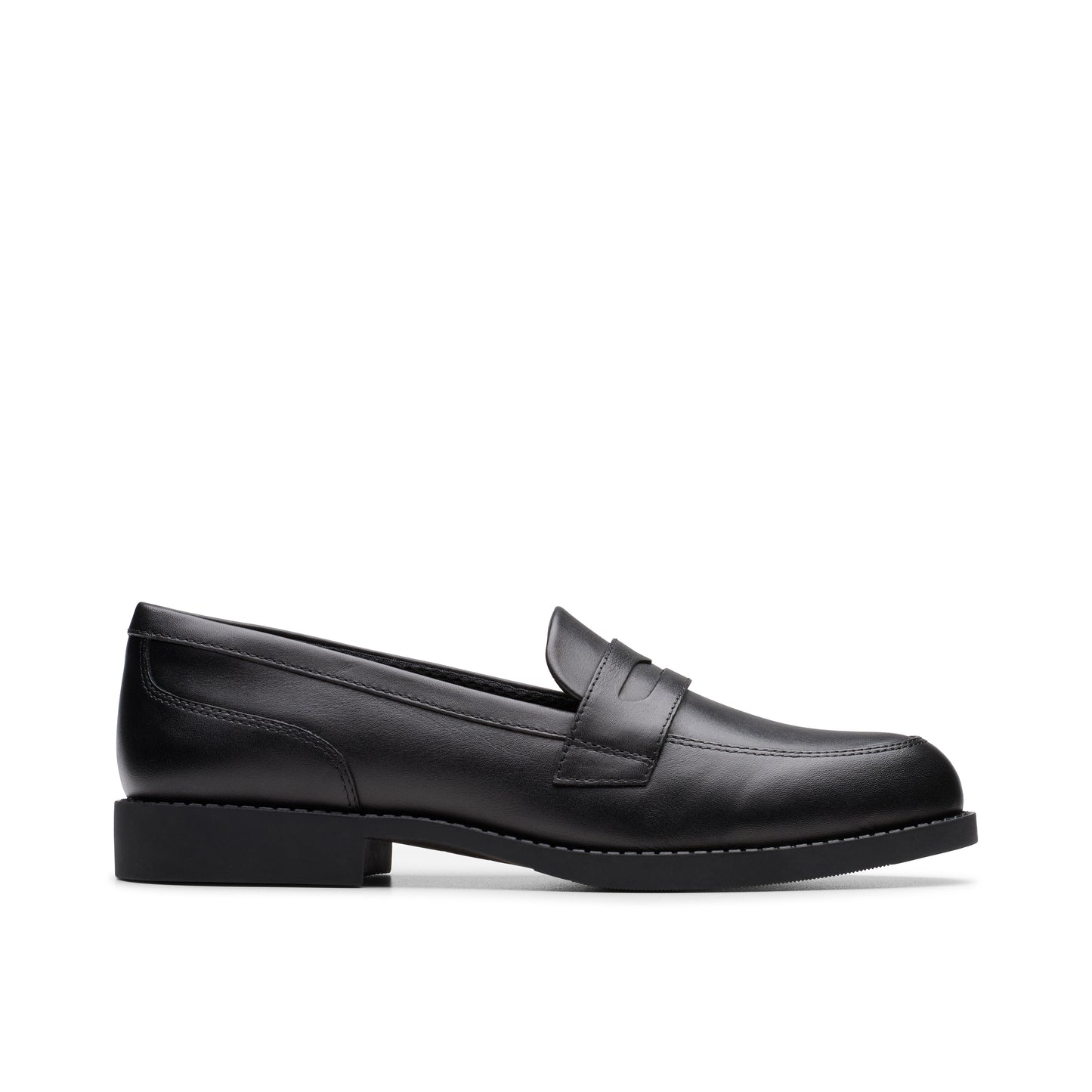 Clarks Tapa Edge Girls Black Loafer School Shoe