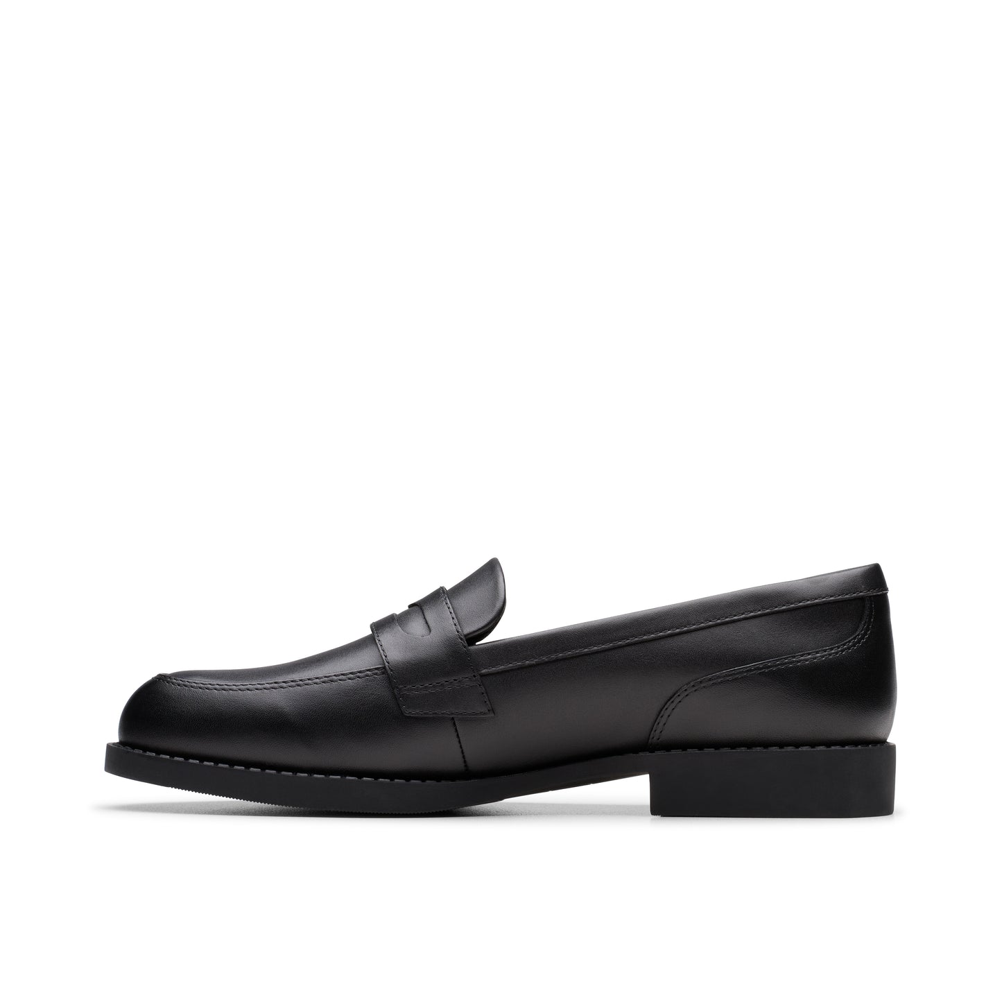 Clarks Tapa Edge Girls Black Loafer School Shoe
