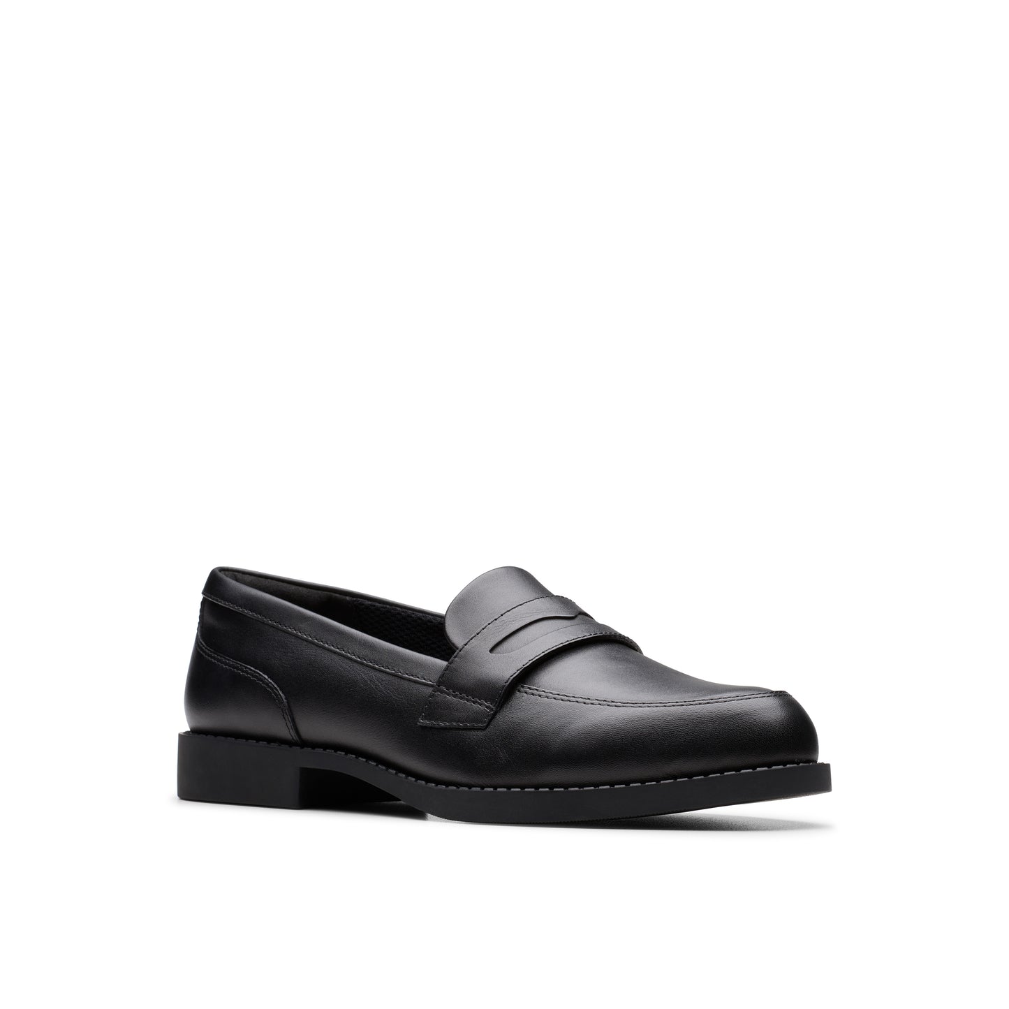 Clarks Tapa Edge Girls Black Loafer School Shoe