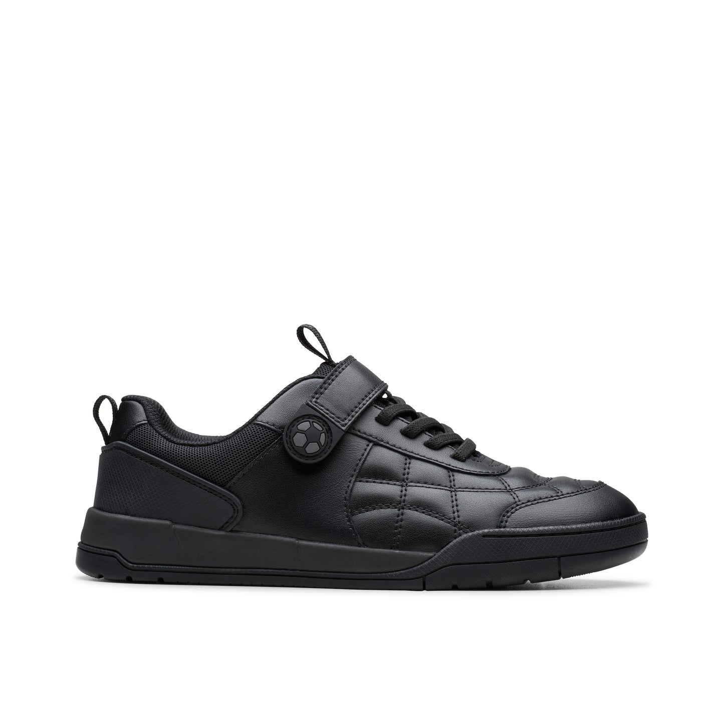 Clarks Laser Cross K Boys Black School Shoes