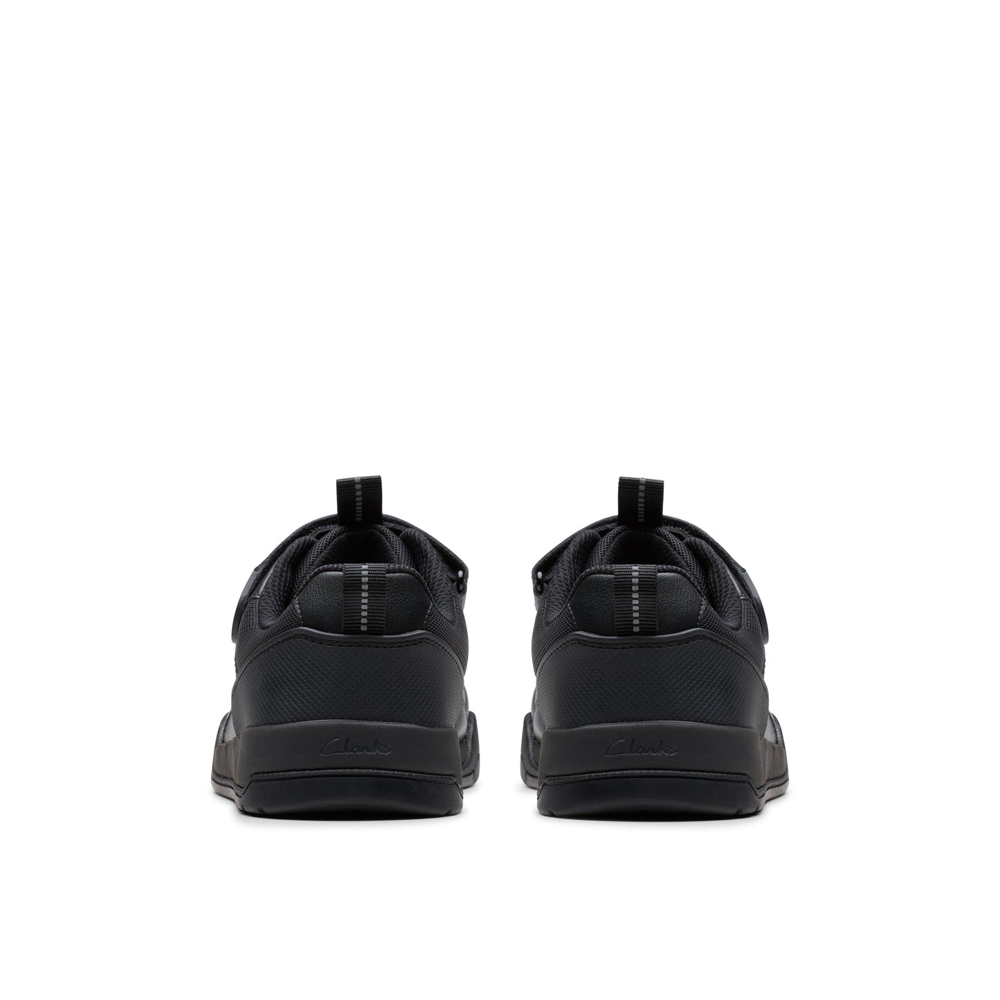Clarks Laser Cross K Boys Black School Shoes