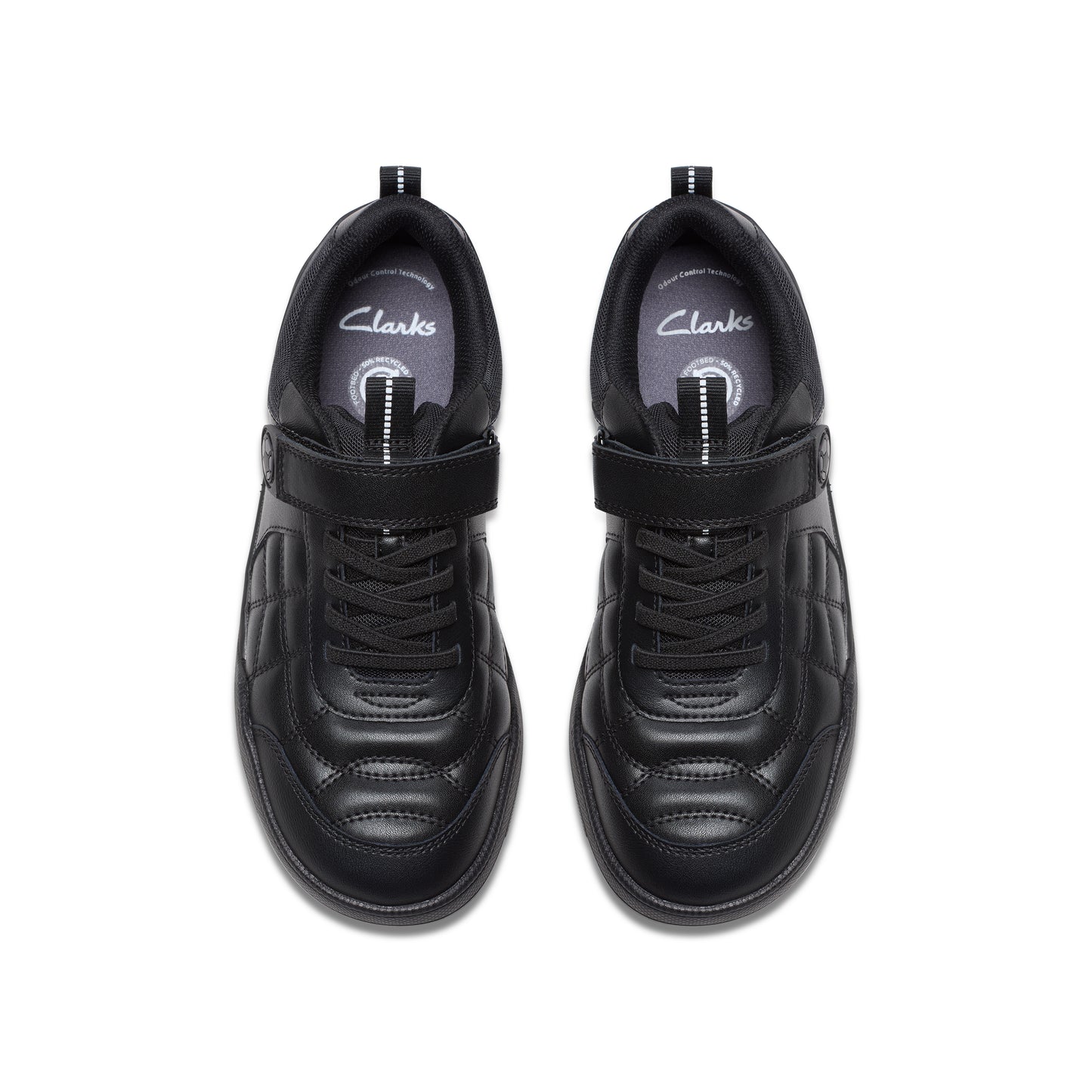 Clarks Laser Cross K Boys Black School Shoes