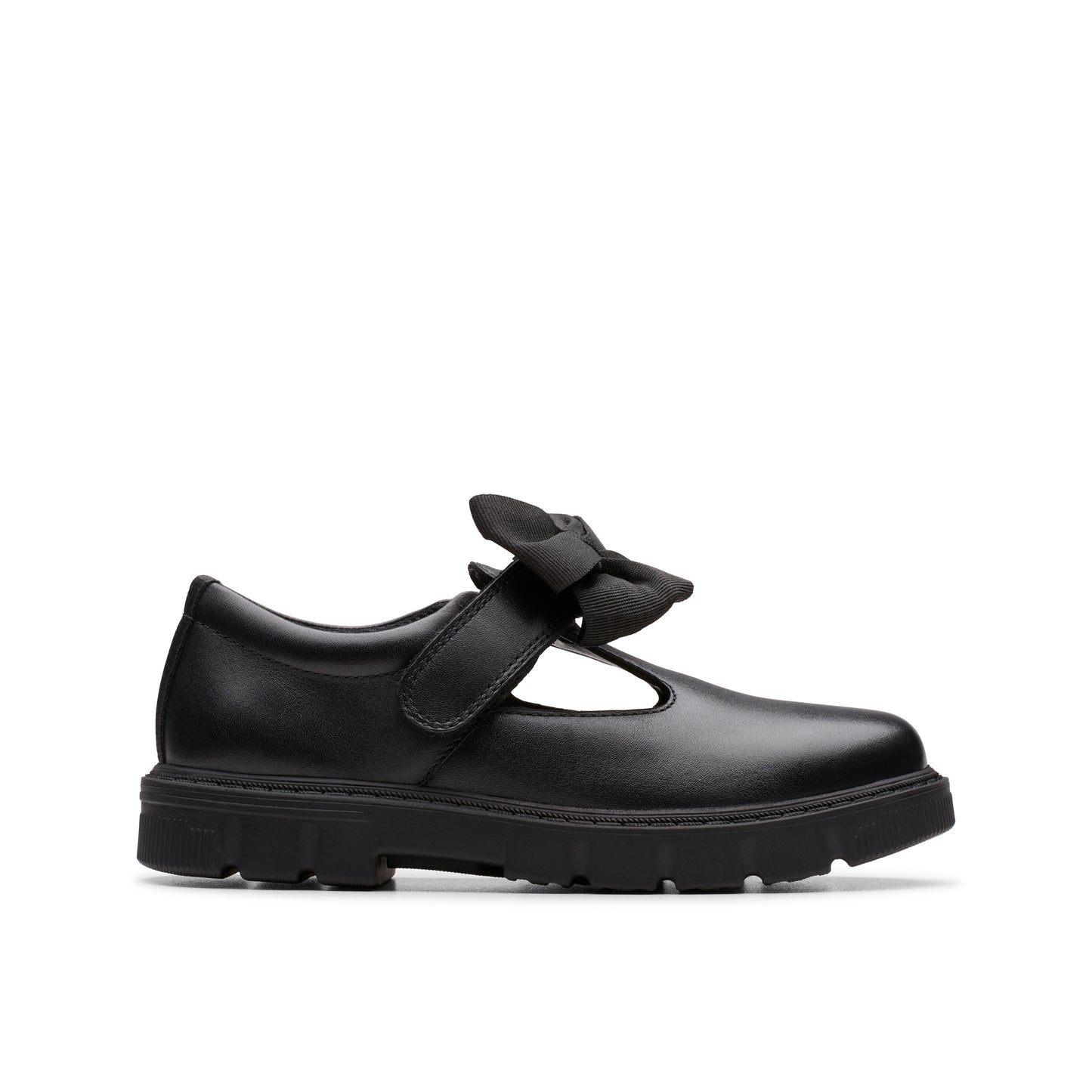 Clarks Lorcam Hope Girls Black T-Bar Chunky School Shoe