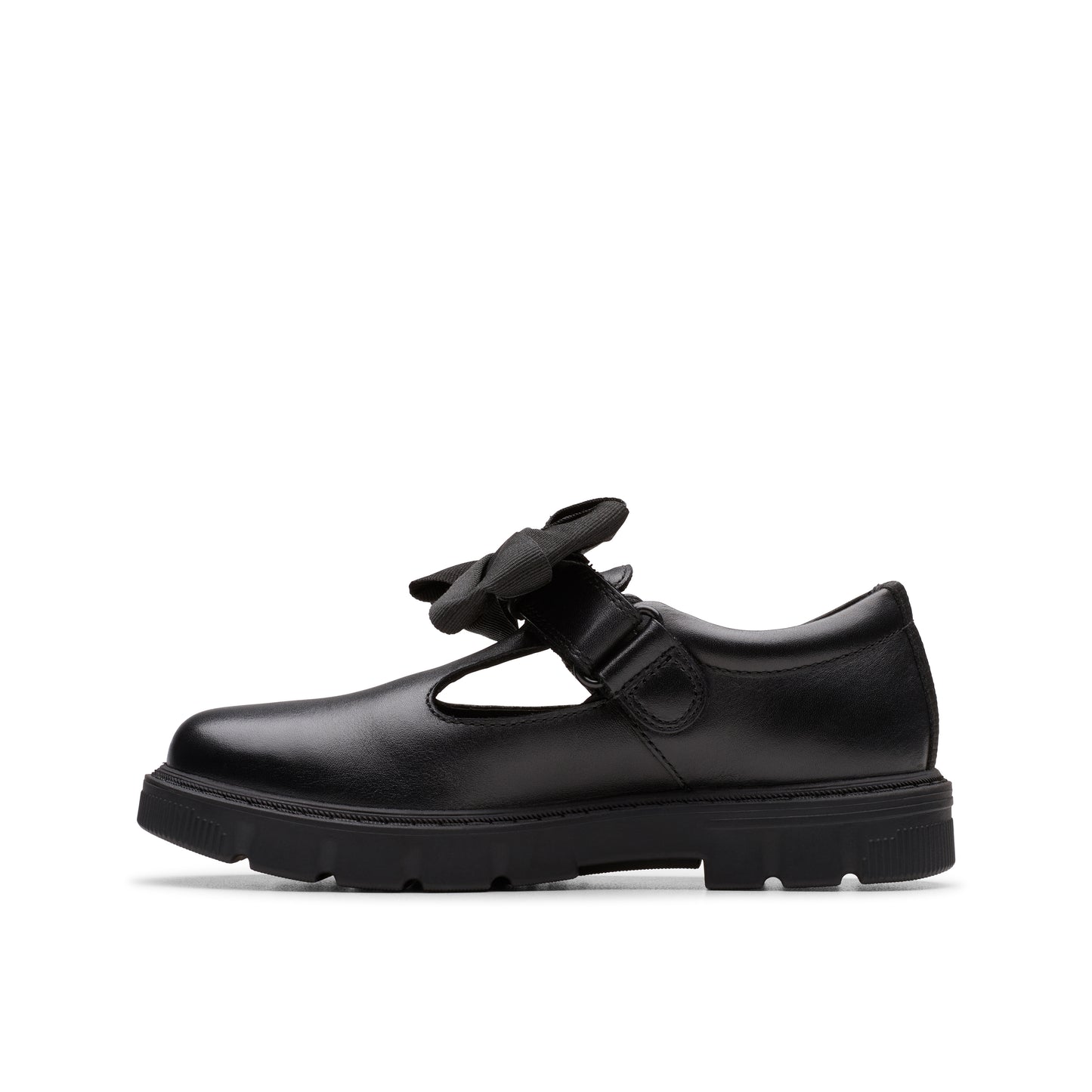 Clarks Lorcam Hope Girls Black T-Bar Chunky School Shoe