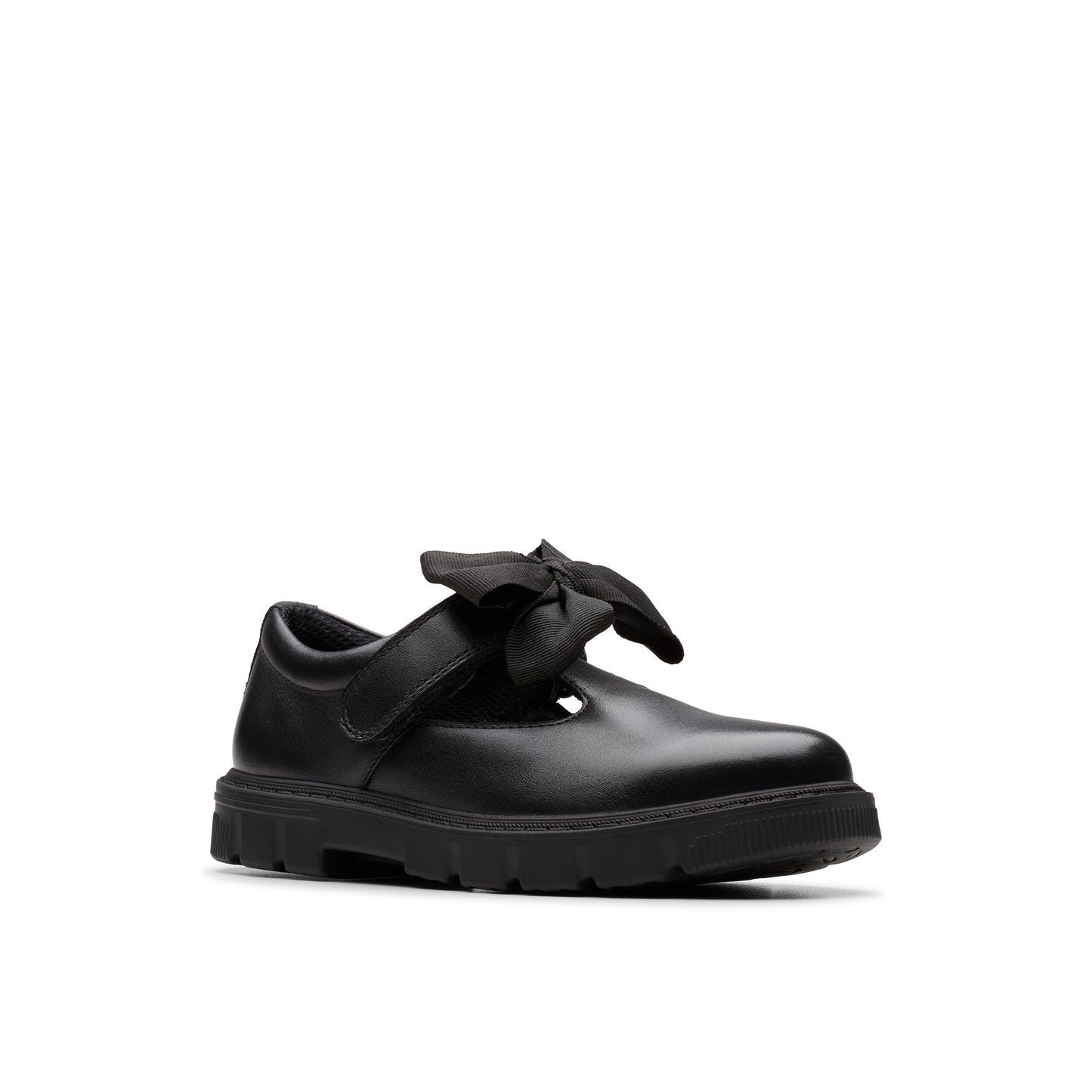 Clarks Lorcam Hope Girls Black T-Bar Chunky School Shoe