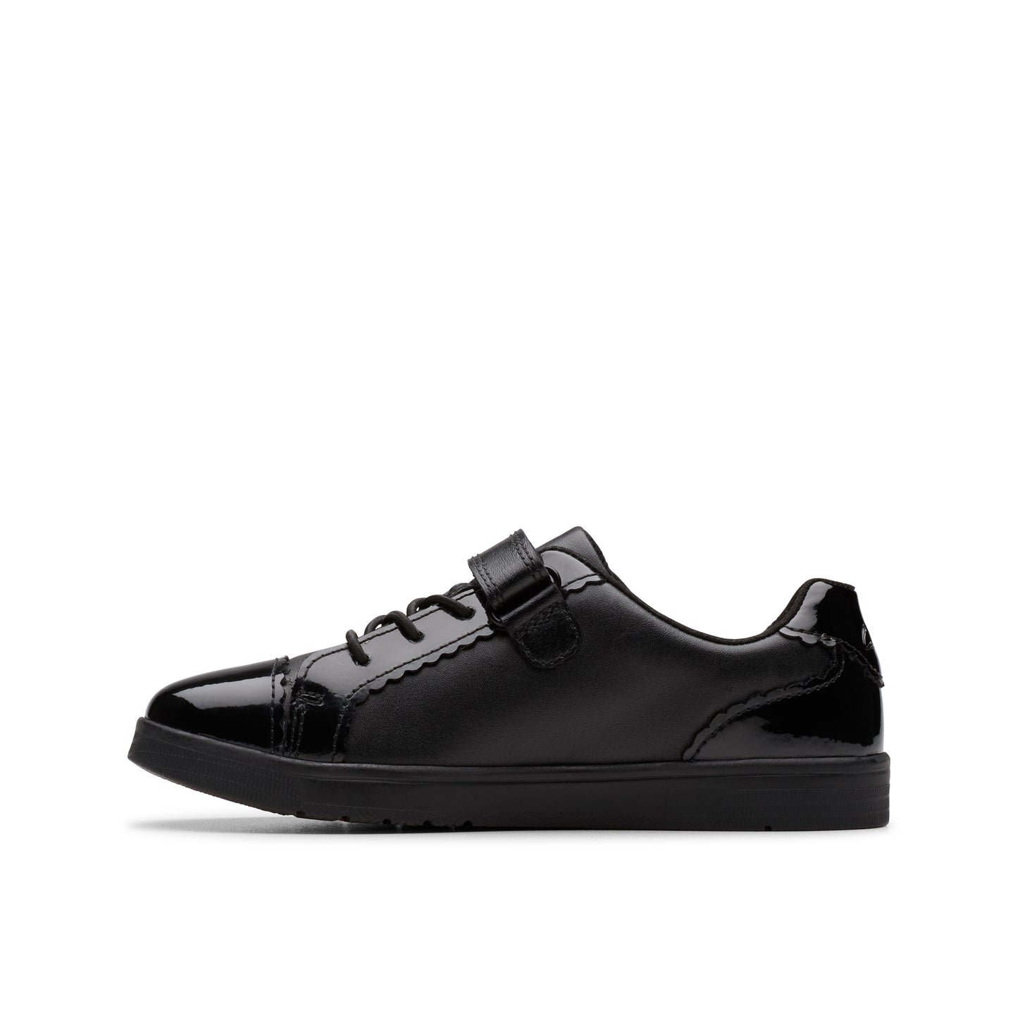 Clarks Disco Charm Girls Black Trainer School Shoe