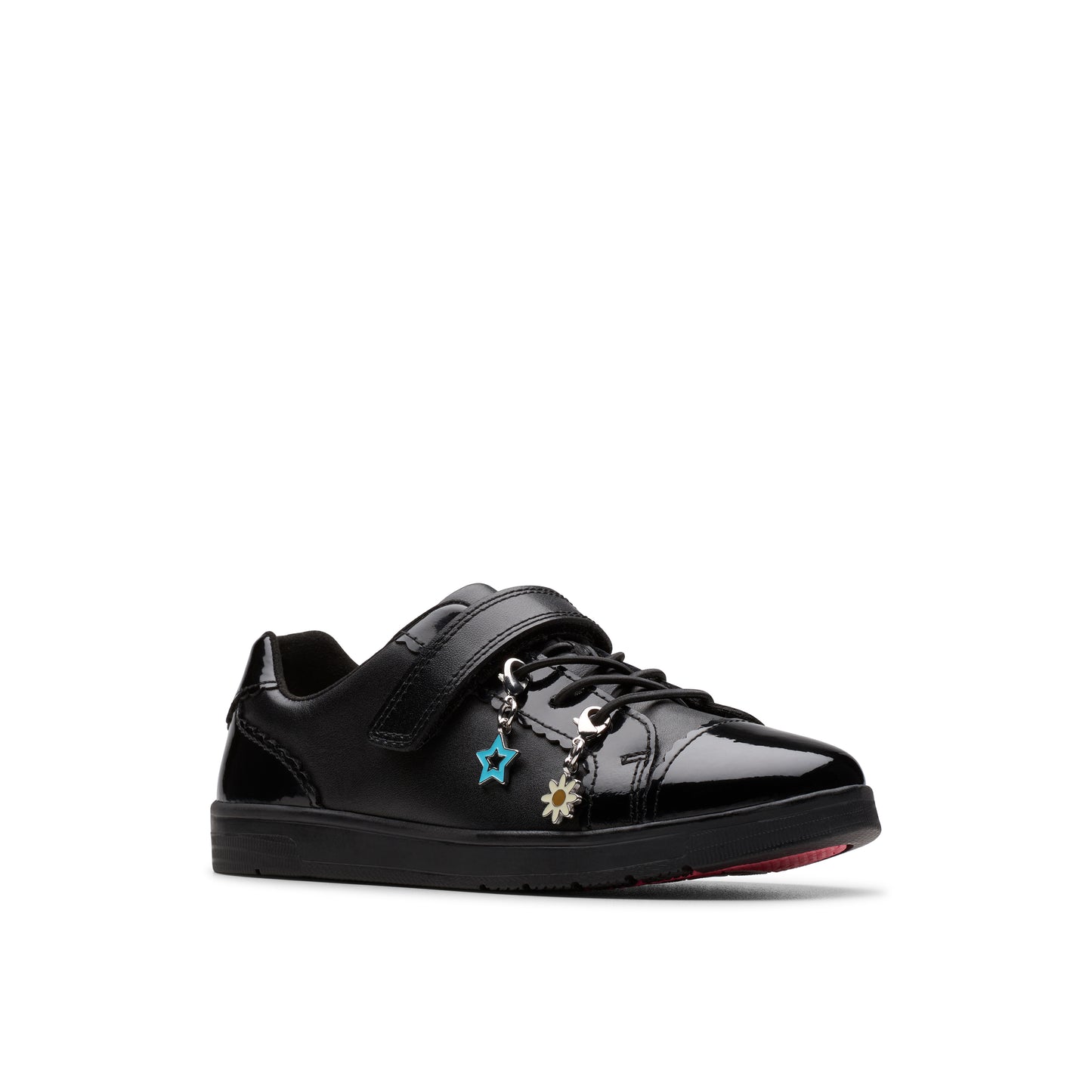 Clarks Disco Charm Girls Black Trainer School Shoe