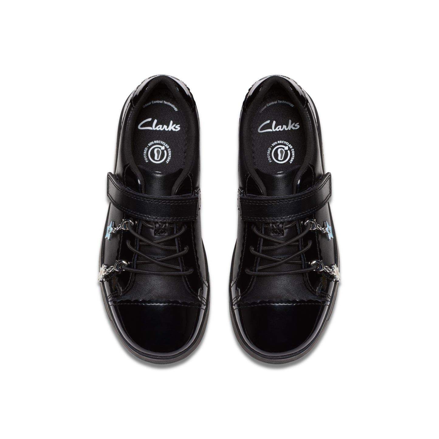 Clarks Disco Charm Girls Black Trainer School Shoe